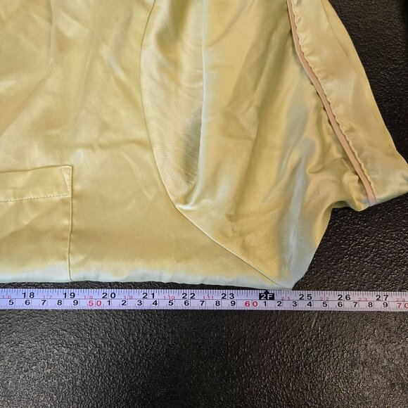 Parade Luxe Satin Pajama Set Key Lime Green Yellow Women's  L - Picture 16 of 16